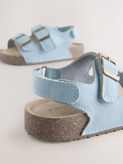Blue Standard Fit (F) Double Buckle Cushioned Footbed Sandals image 4