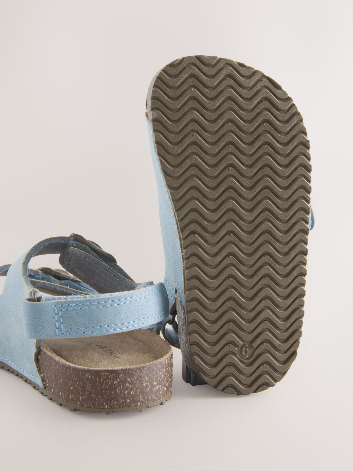 Blue Standard Fit (F) Double Buckle Cushioned Footbed Sandals image 5