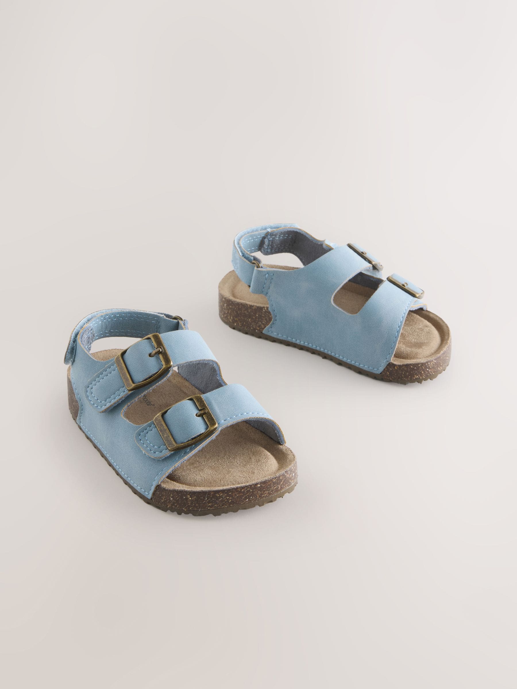 Blue Standard Fit (F) Double Buckle Cushioned Footbed Sandals image 1