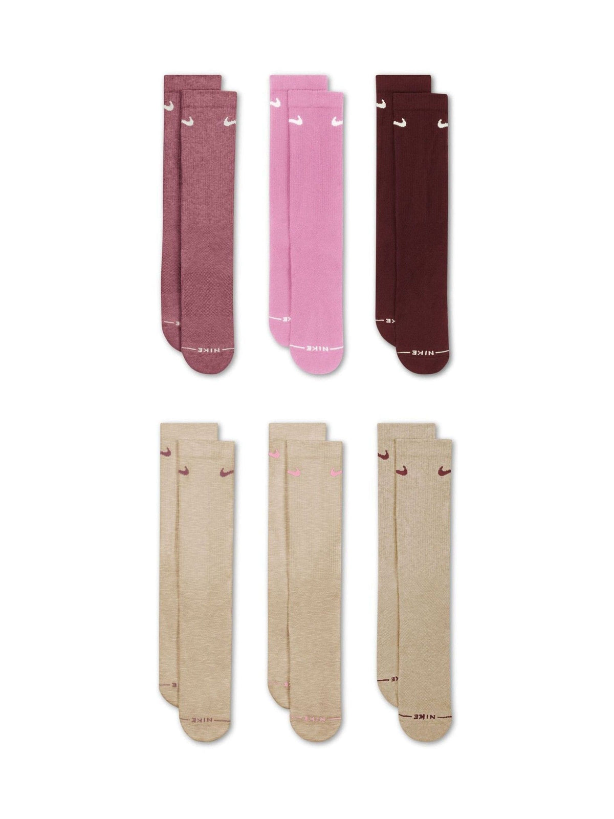 Nike Pink Multi Everyday Crew Socks 6 Pack - image 2