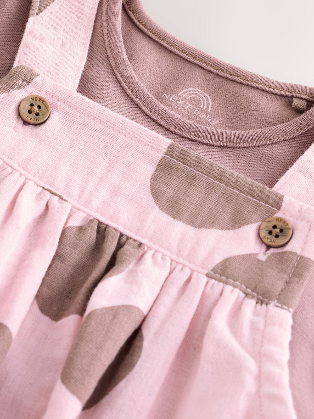 Chocolate Brown Spot Woven Baby Bubble Romper and Bodysuit 2 Piece Set (0mths-2yrs) - image 5