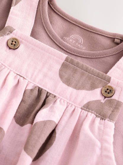 Chocolate Brown Spot Woven Baby Bubble Romper and Bodysuit 2 Piece Set (0mths-2yrs) - image 5