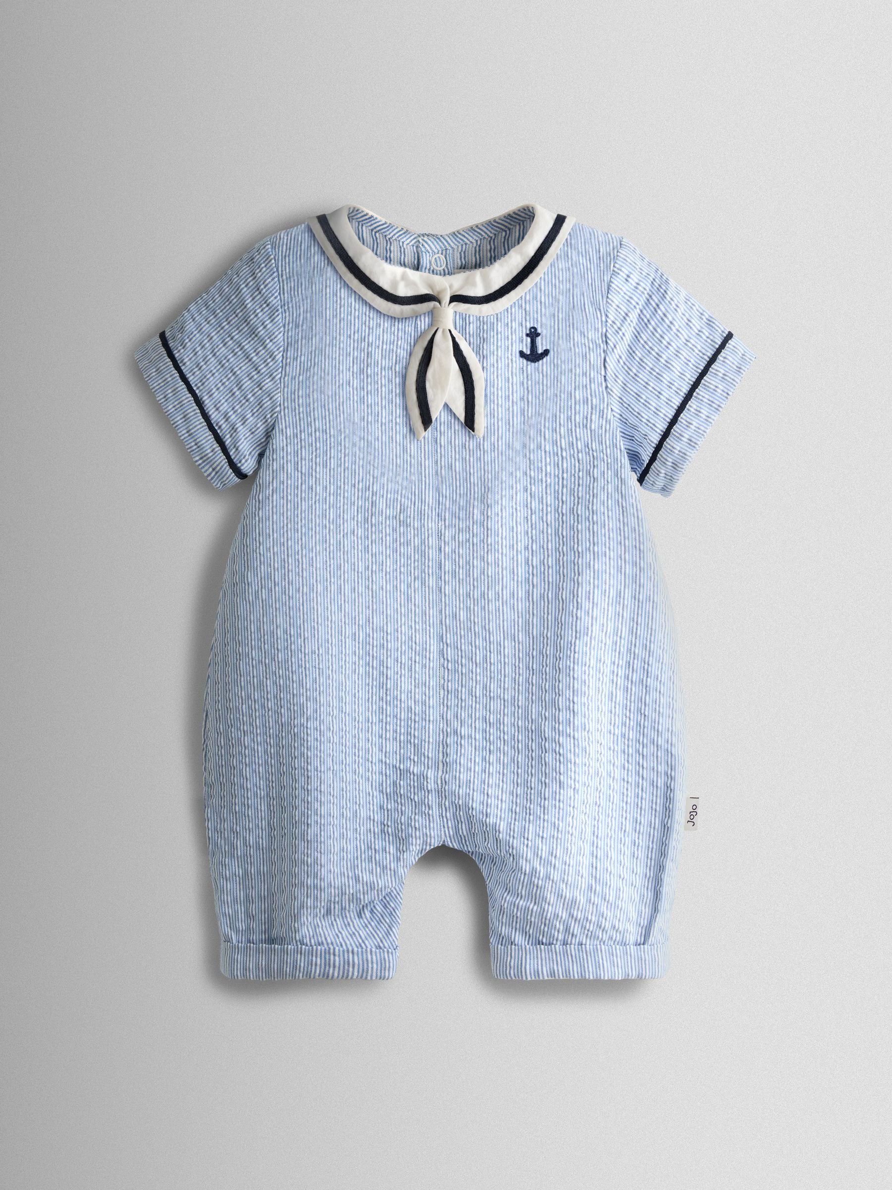 JoJo Maman Bébé Navy Blue Sailor Romper image 2