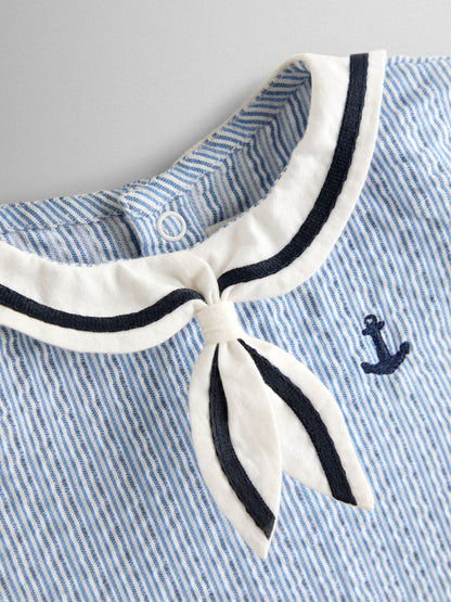 JoJo Maman Bébé Navy Blue Sailor Romper image 4