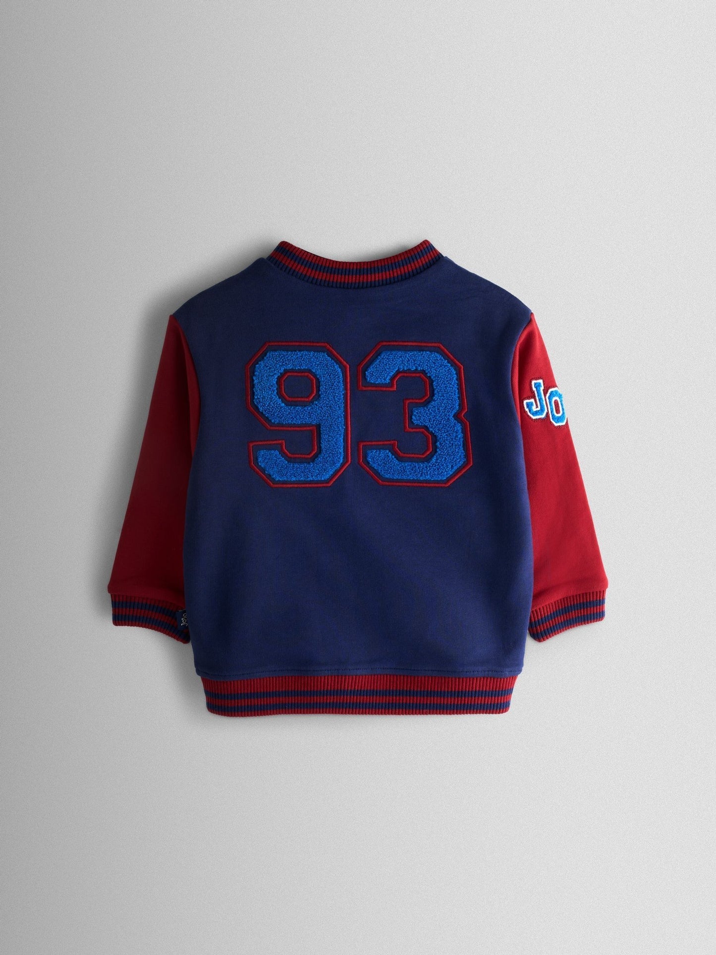 Dsiney Kidz - JoJo Maman Bébé Navy Blue Red Bomber Jacket With Badges image 3