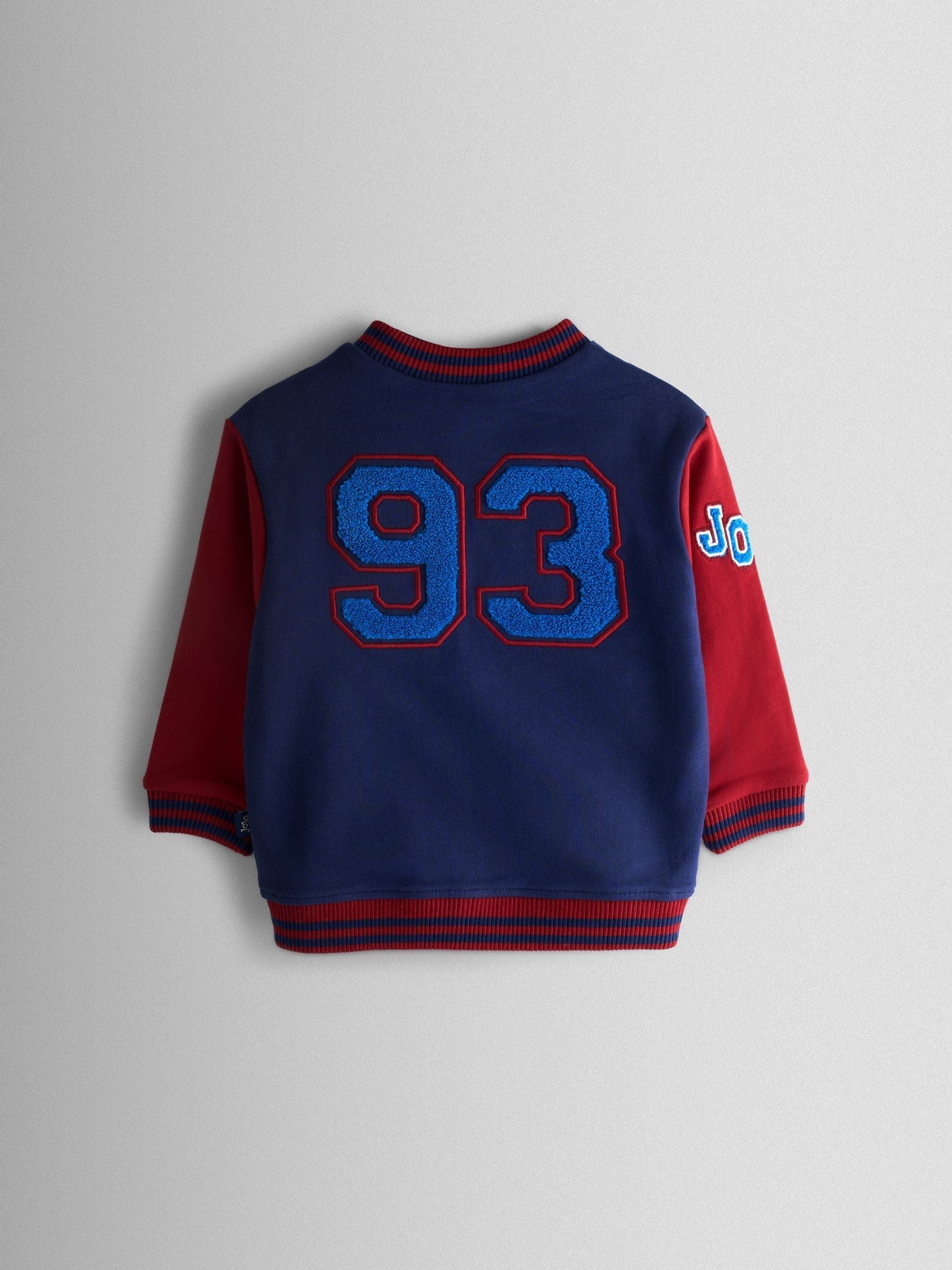 Dsiney Kidz - JoJo Maman Bébé Navy Blue Red Bomber Jacket With Badges image 3