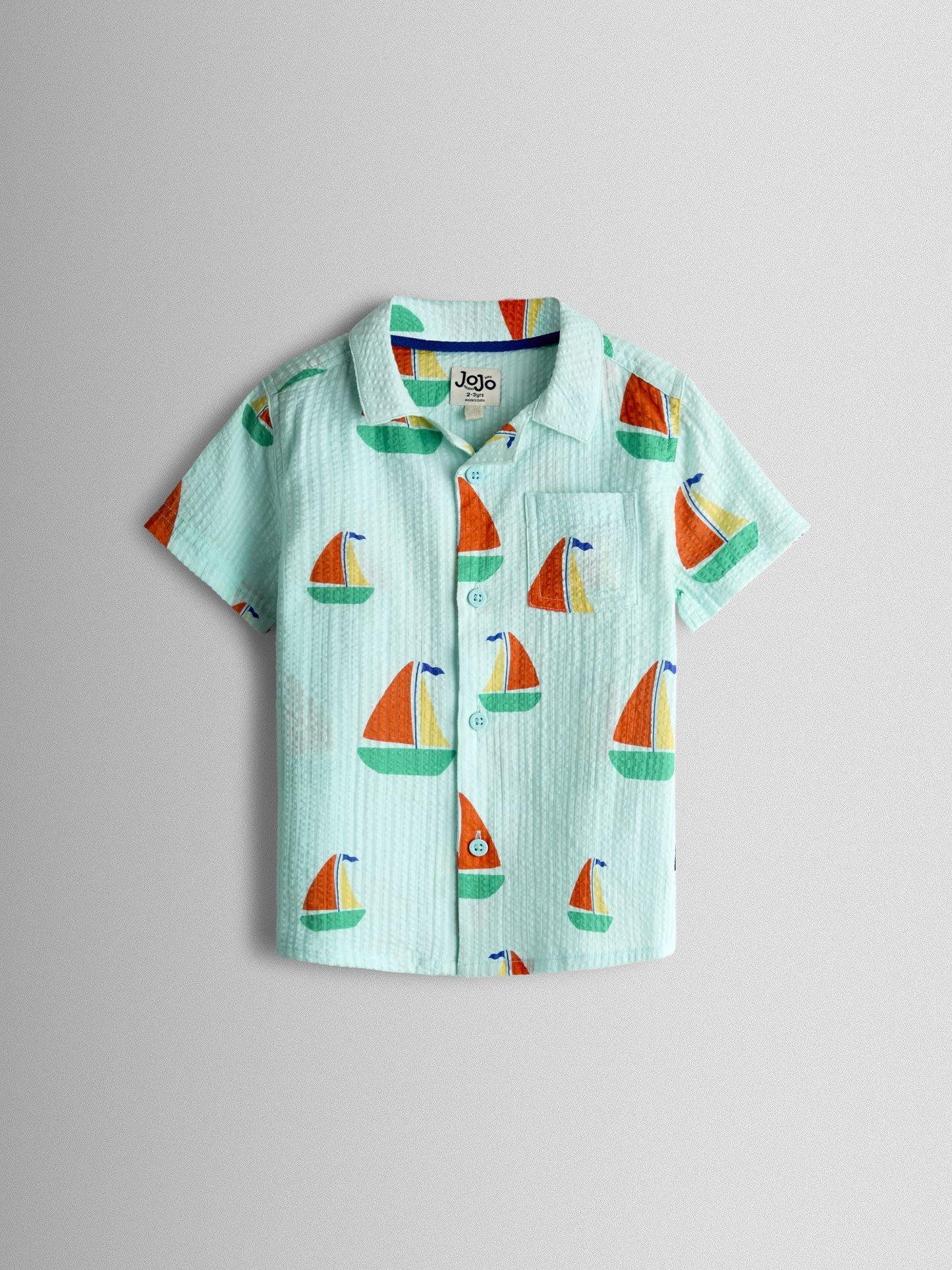 Dsiney Kidz - JoJo Maman Bébé Blue Boat Print Shirt image 1