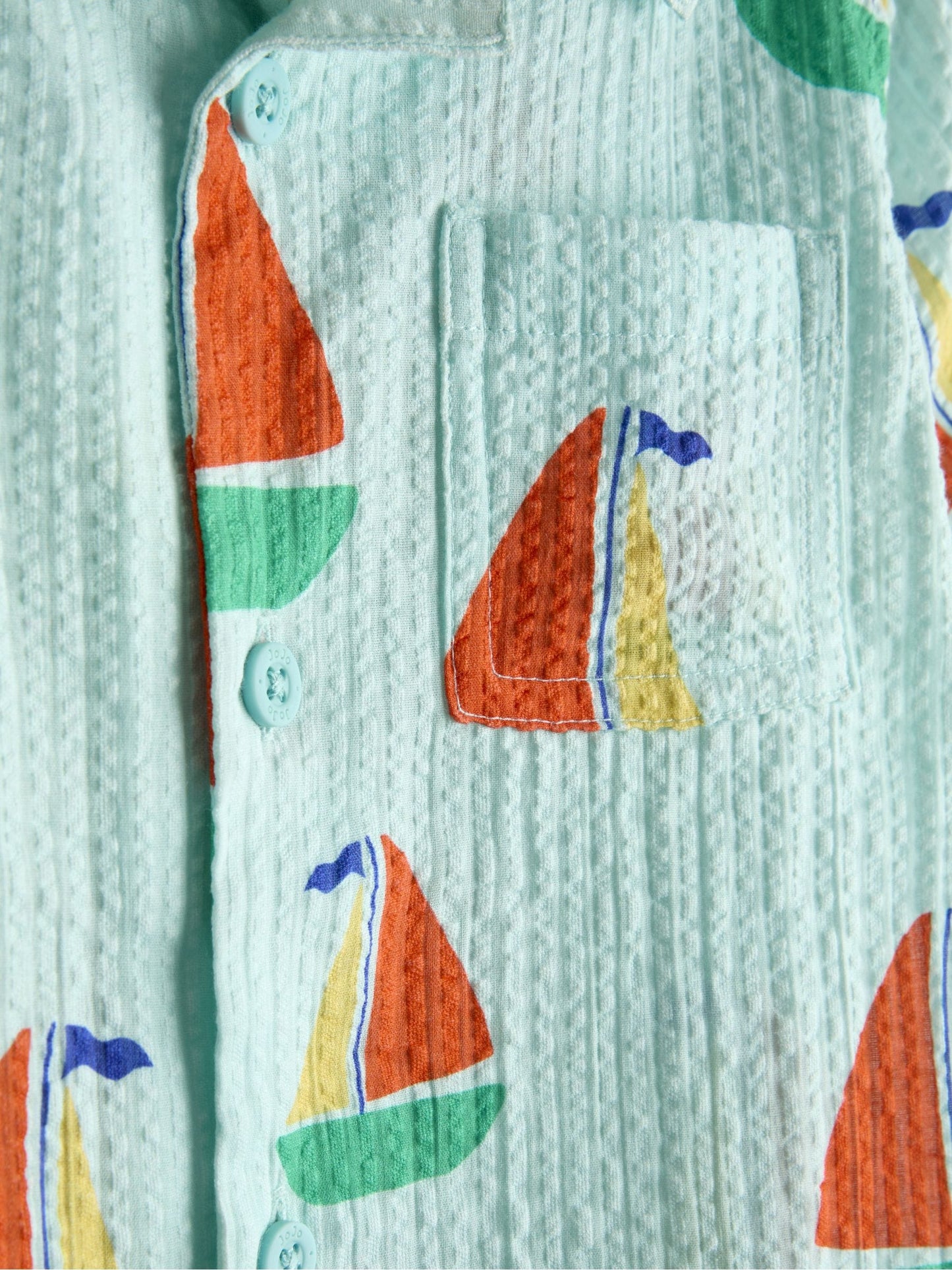 Dsiney Kidz - JoJo Maman Bébé Blue Boat Print Shirt image 3