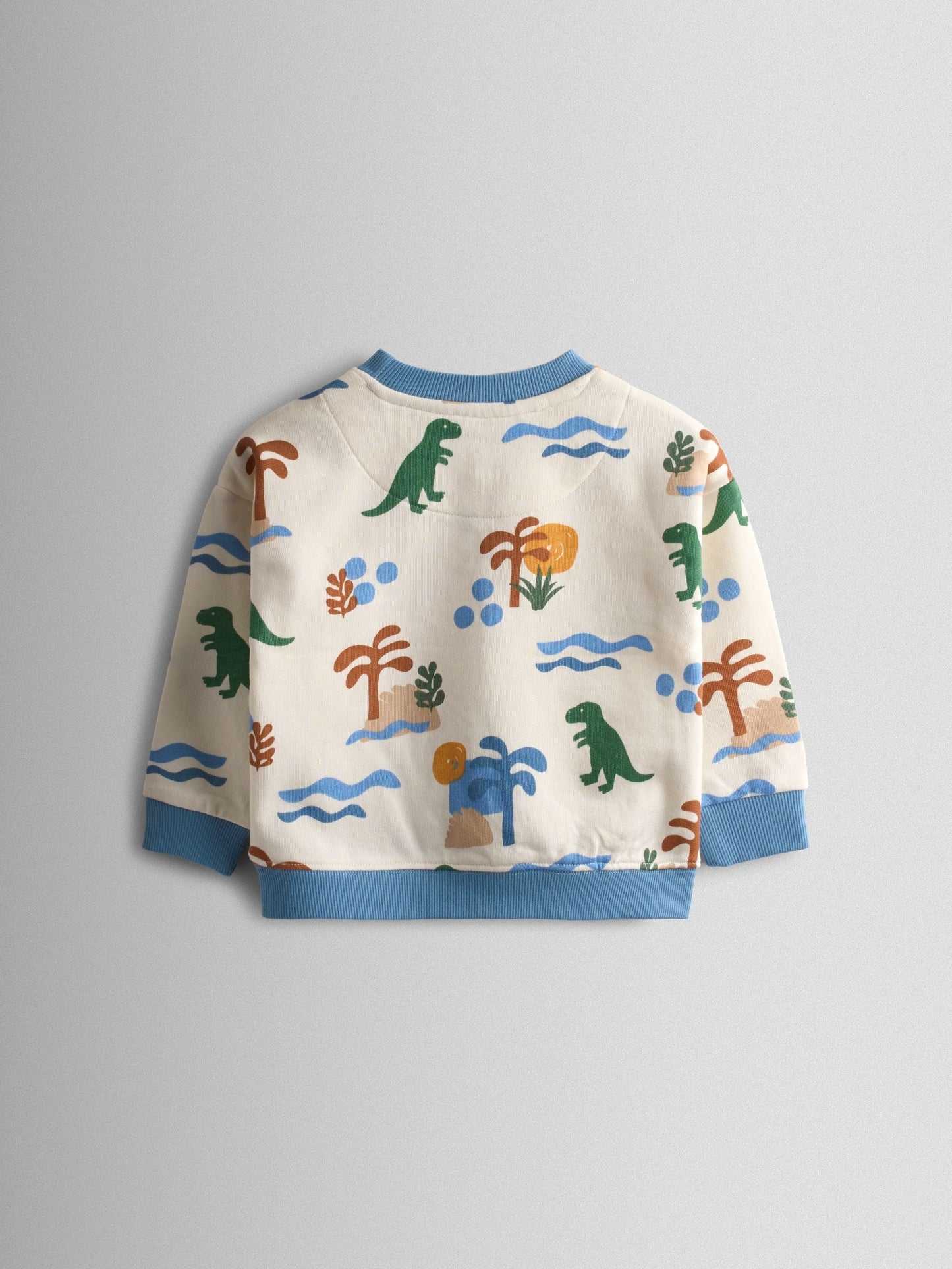 Dsiney Kidz - JoJo Maman Bébé Cream Papercut Dino Print Sweatshirt image 3