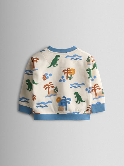 Dsiney Kidz - JoJo Maman Bébé Cream Papercut Dino Print Sweatshirt image 3