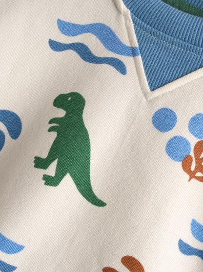 Dsiney Kidz - JoJo Maman Bébé Cream Papercut Dino Print Sweatshirt image 5