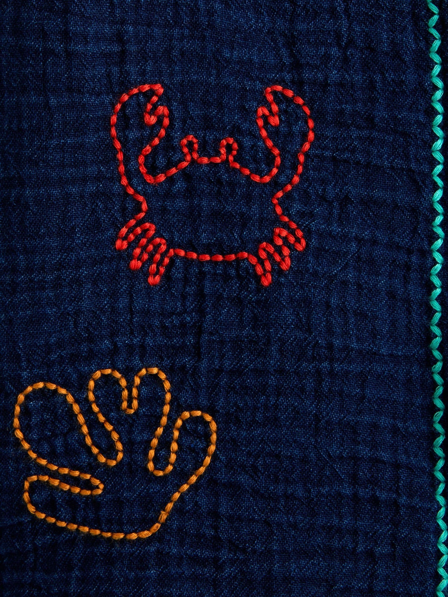 JoJo Maman Bébé Navy Blue Seaside Embroidered Cheesecloth Shirt image 5