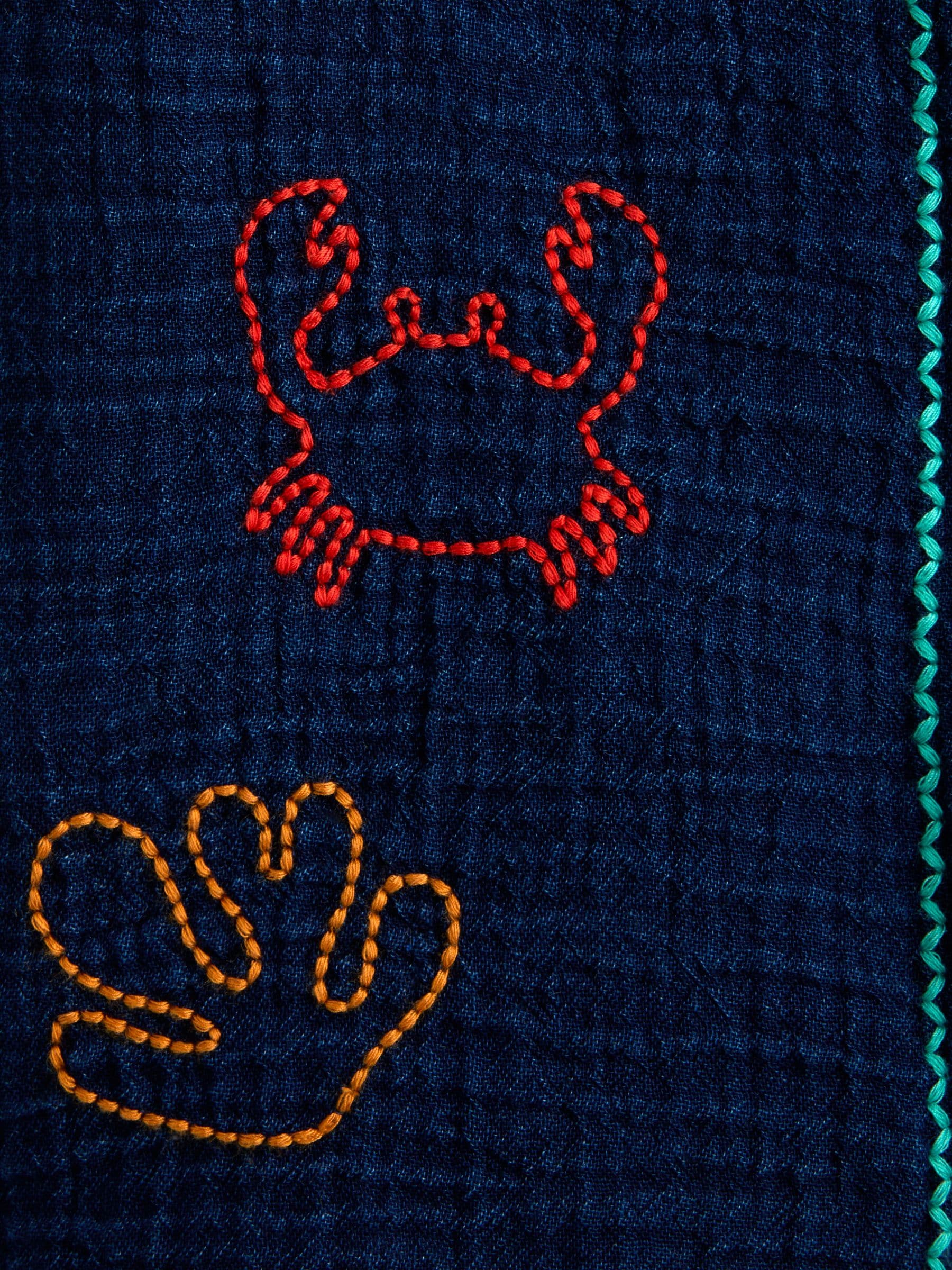 JoJo Maman Bébé Navy Blue Seaside Embroidered Cheesecloth Shirt image 5