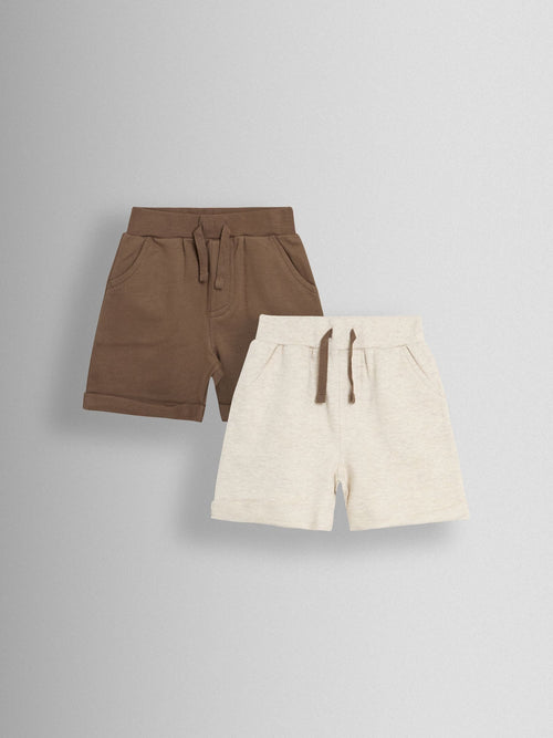 JoJo Maman Bébé Natural 2-Pack Jogger Shorts image 1