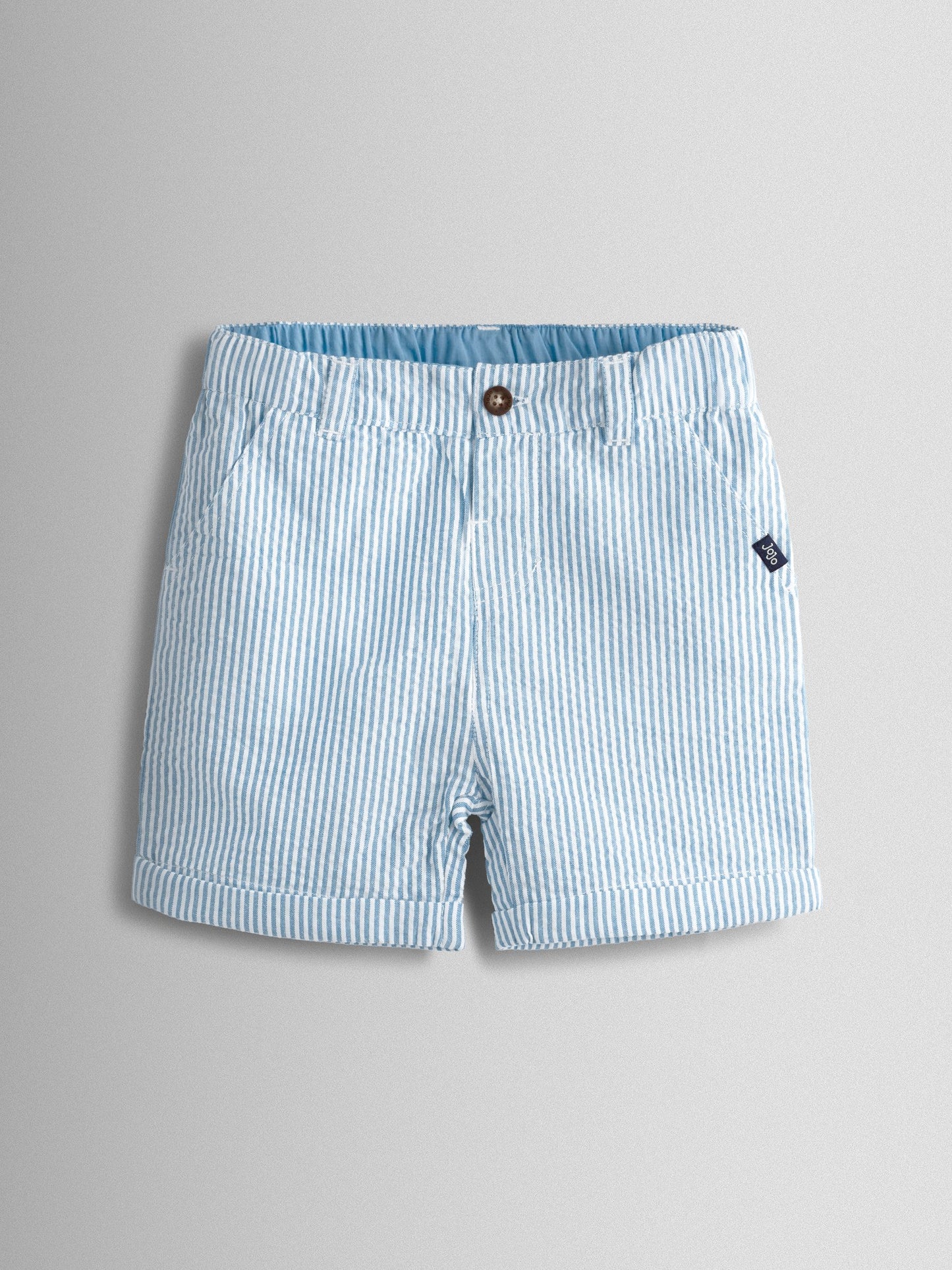 JoJo Maman Bébé Blue Seersucker Stripe Shorts image 1