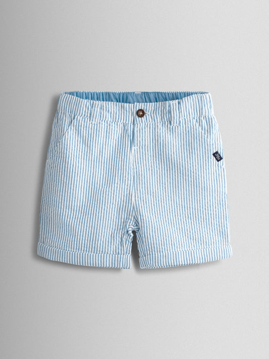 JoJo Maman Bébé Blue Seersucker Stripe Shorts image 1