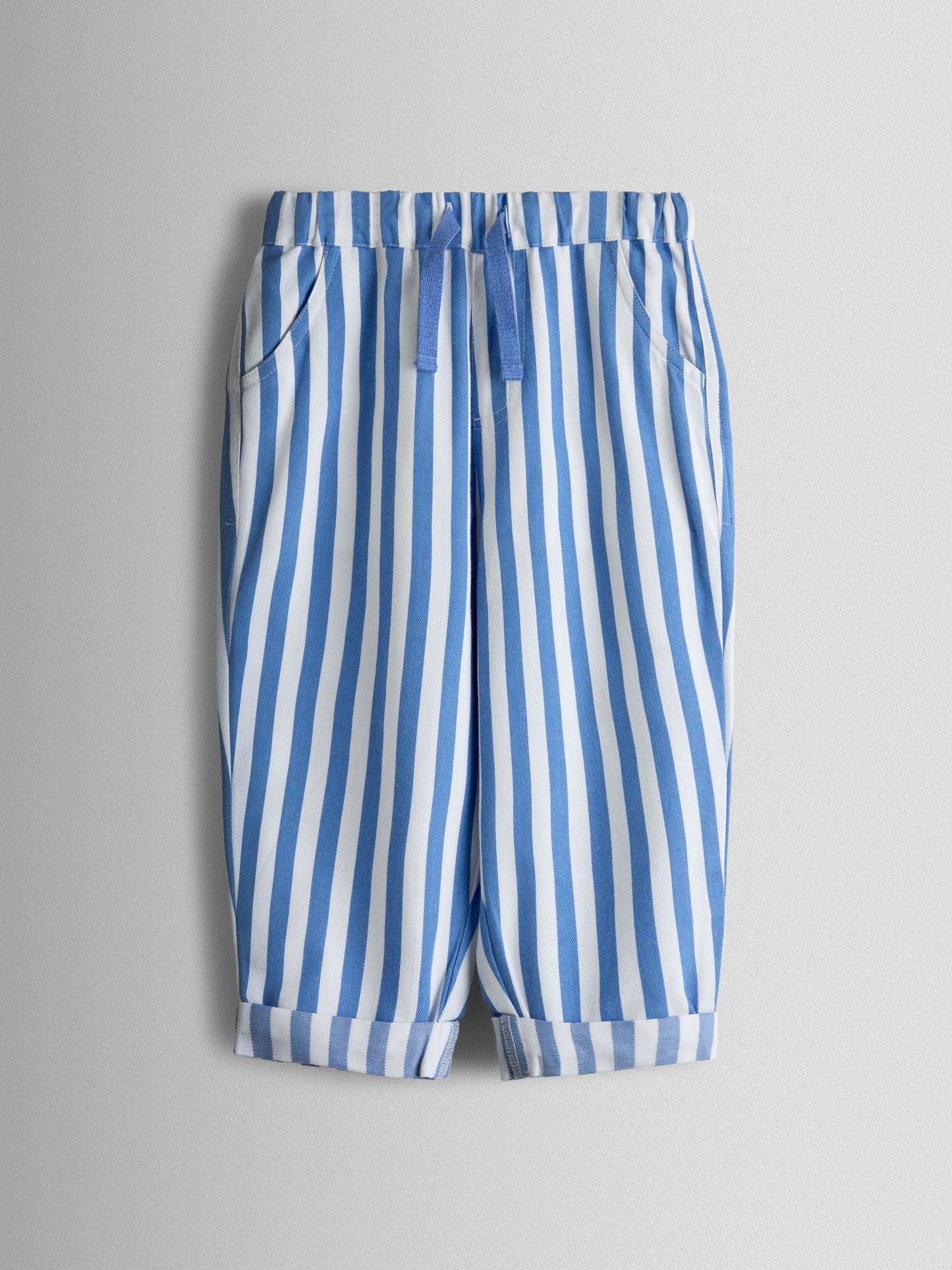 JoJo Maman Bébé Mid Blue Striped Pull On Trouser image 3