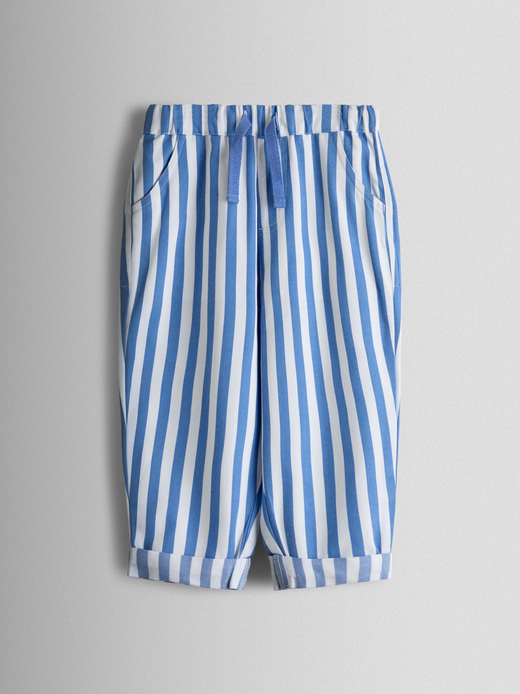 JoJo Maman Bébé Mid Blue Striped Pull On Trouser image 3