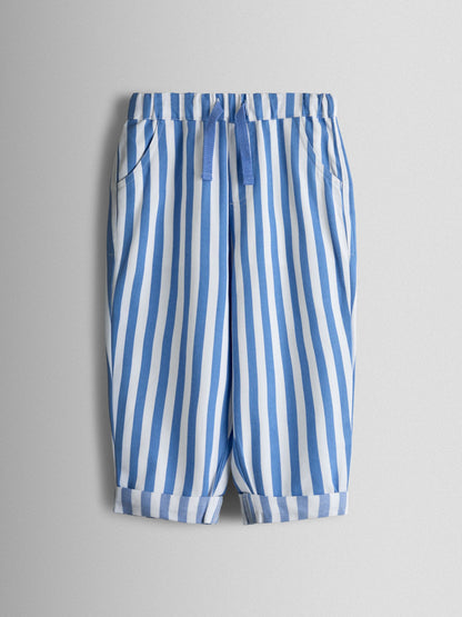 JoJo Maman Bébé Mid Blue Striped Pull On Trouser image 3