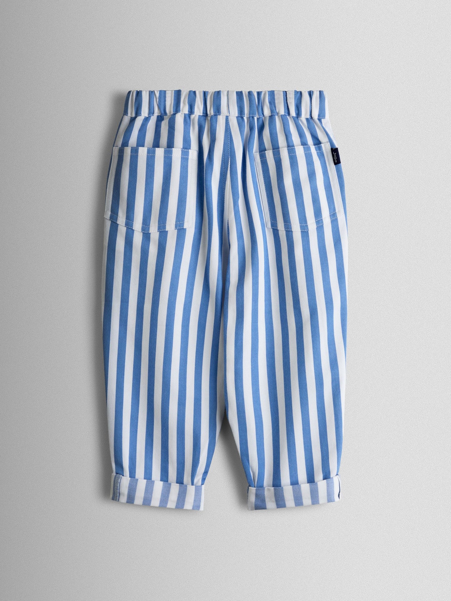 JoJo Maman Bébé Mid Blue Striped Pull On Trouser image 4