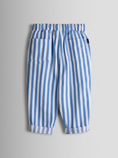 JoJo Maman Bébé Mid Blue Striped Pull On Trouser image 4