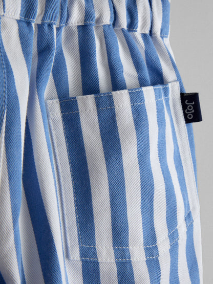 JoJo Maman Bébé Mid Blue Striped Pull On Trouser image 5