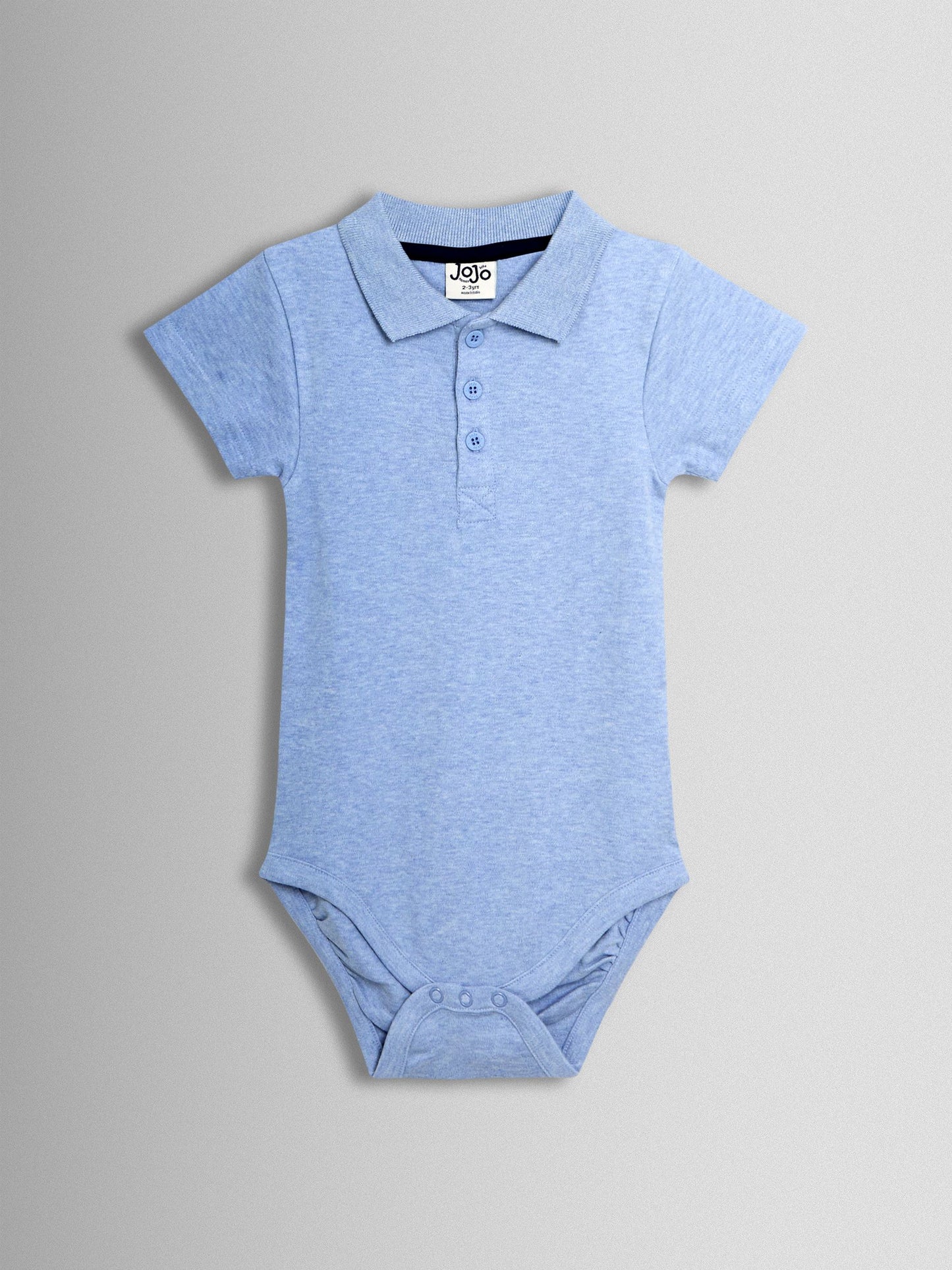 JoJo Maman Bébé White & Light Blue 2-Pack Plain Polo Shirt Bodysuits image 4