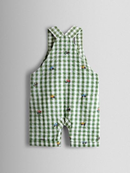 JoJo Maman Bébé Green Embroidered Dungarees image 3