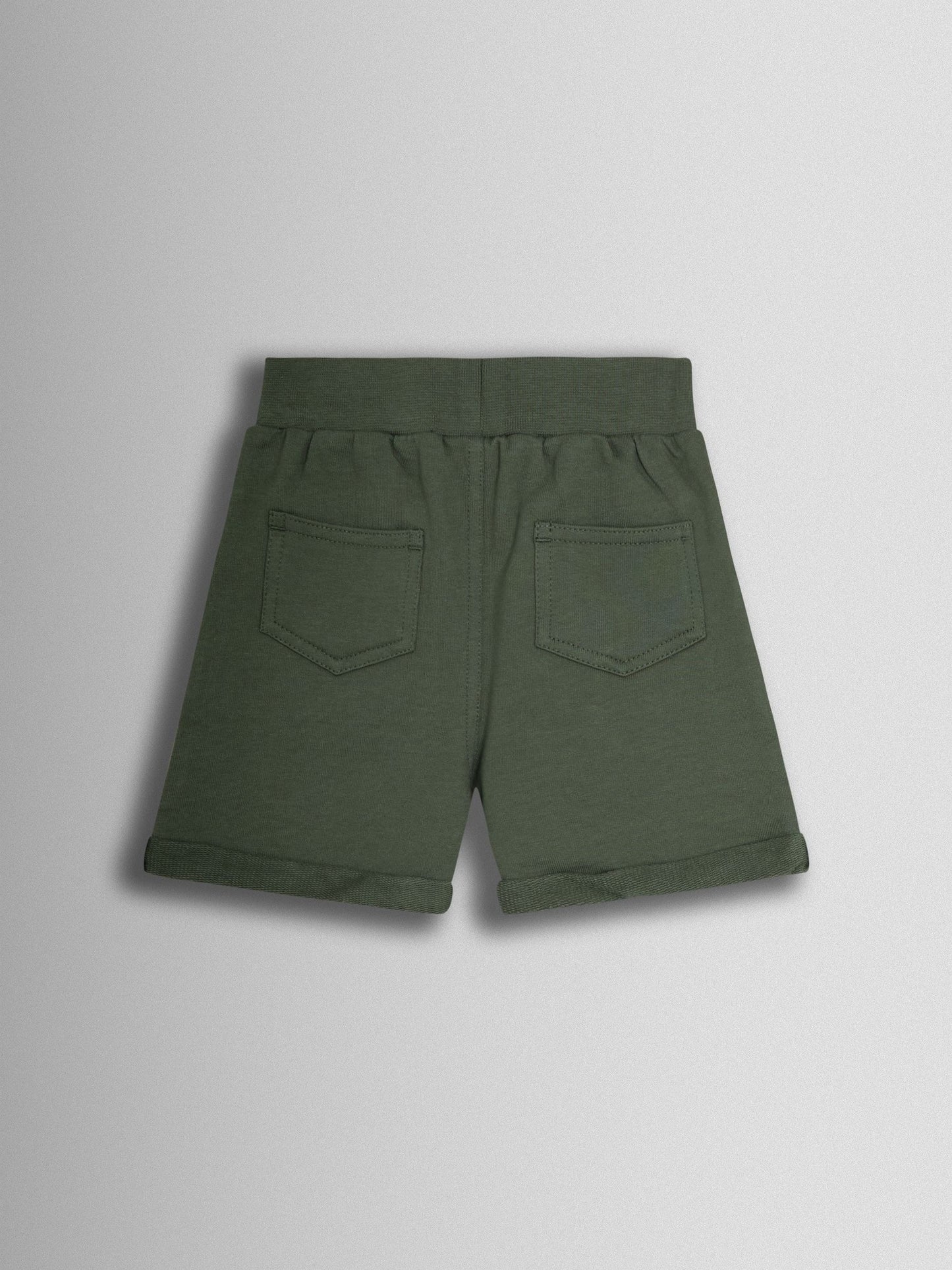 JoJo Maman Bébé Khaki Green & Navy Blue 2-Pack Jogger Shorts image 3
