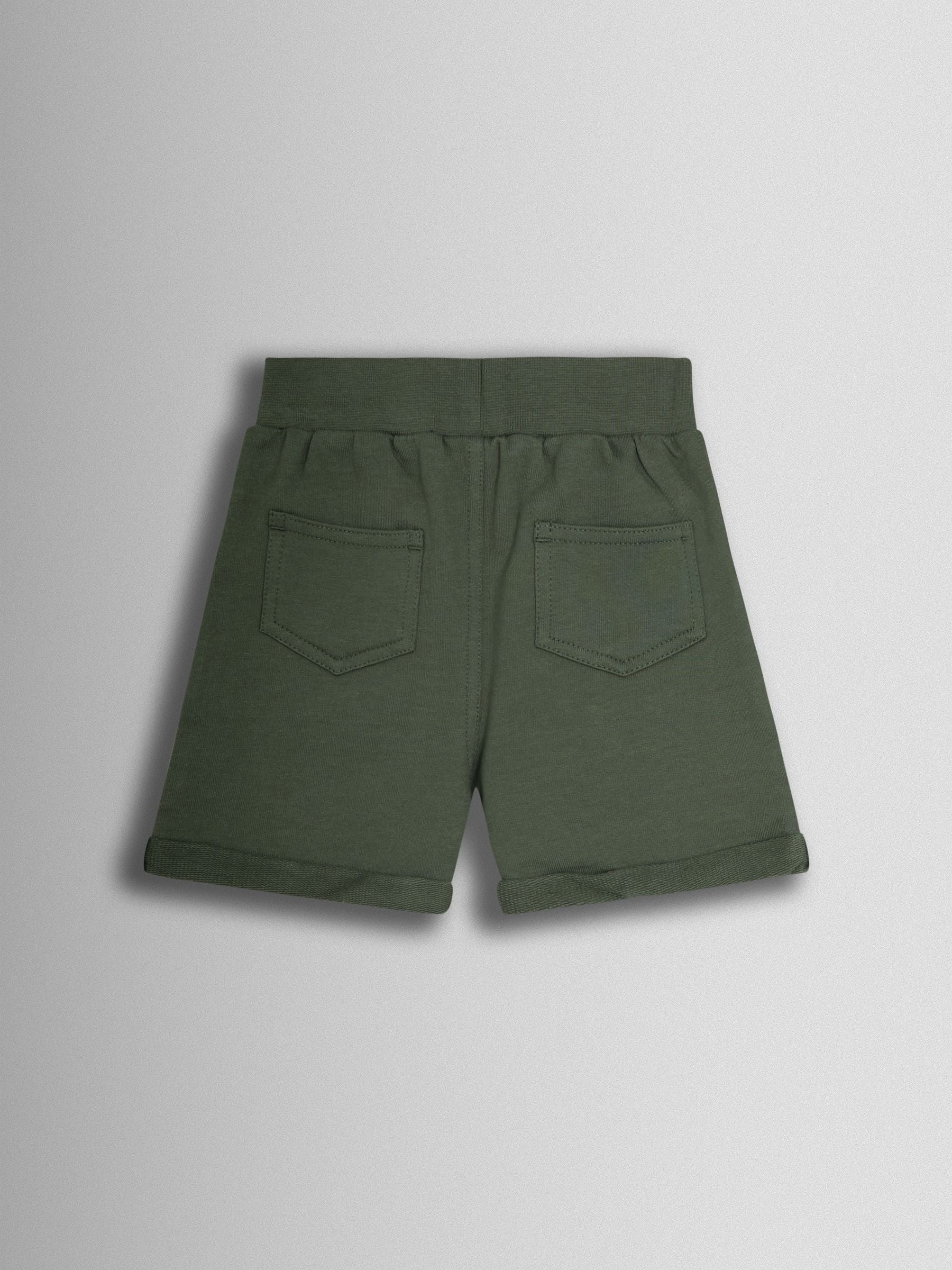 JoJo Maman Bébé Khaki Green & Navy Blue 2-Pack Jogger Shorts image 3