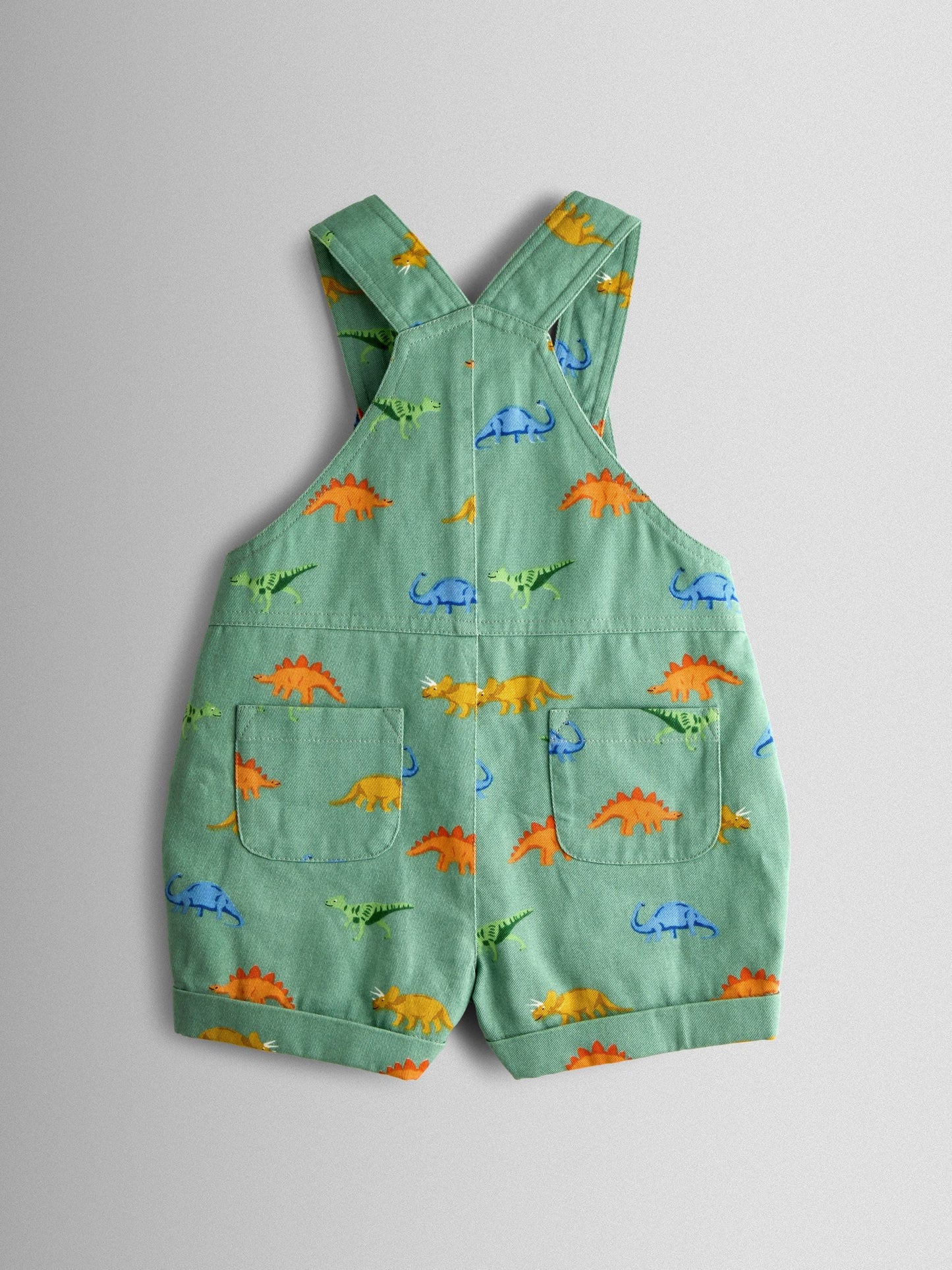 JoJo Maman Bébé Green Dino Printed Twill Dungaree image 2