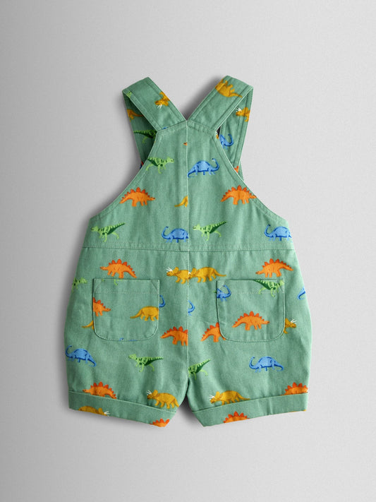 JoJo Maman Bébé Green Dino Printed Twill Dungaree image 2