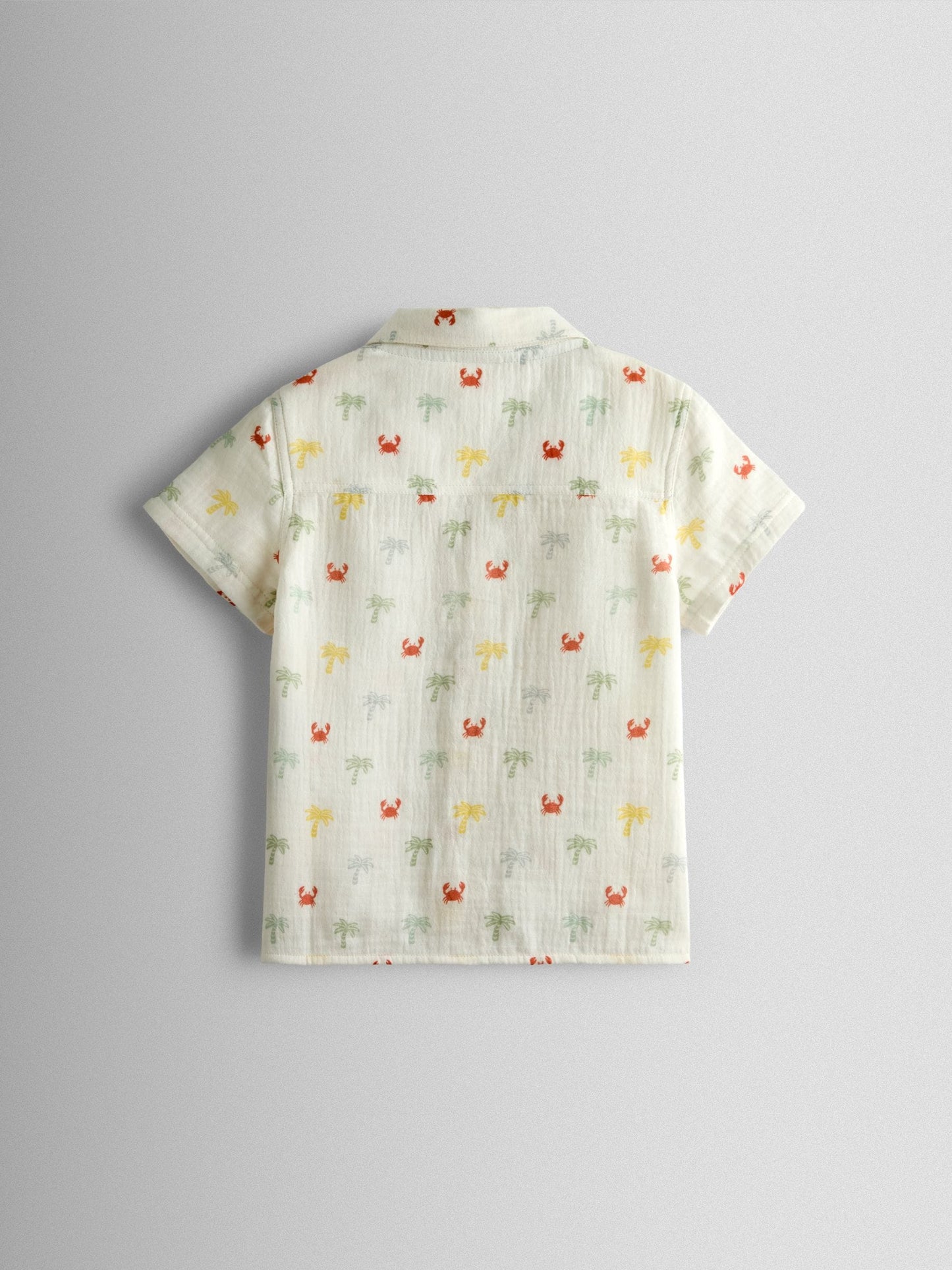 JoJo Maman Bébé Cream Palm Tree Cheesecloth Shirt image 2