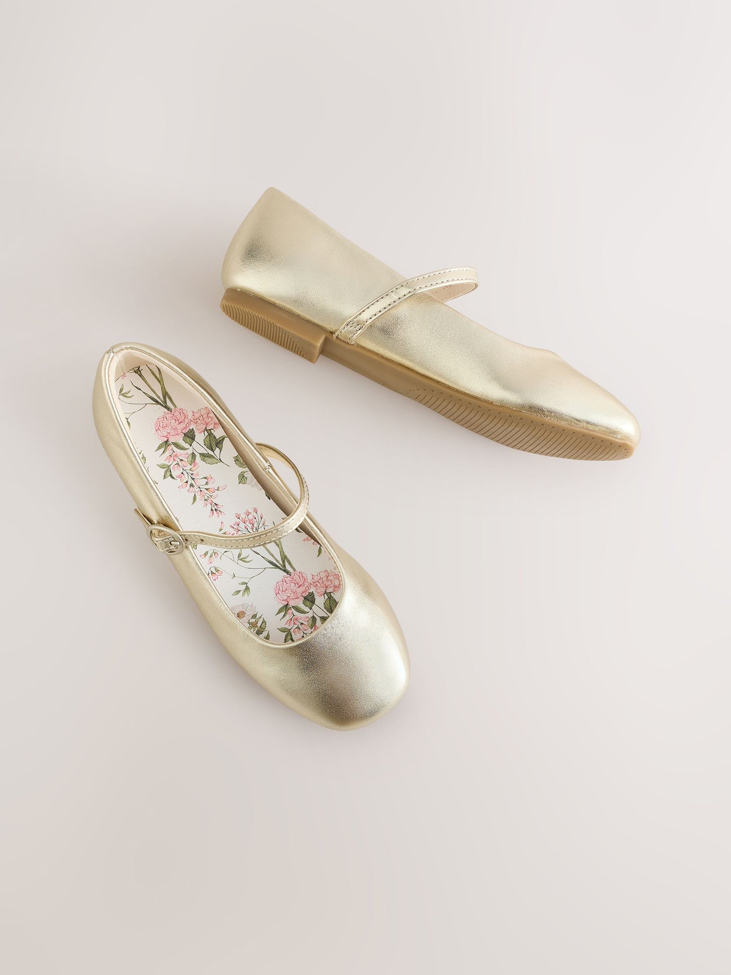 Gold Leather Standard Fit (F) Mary Jane Shoes image 4