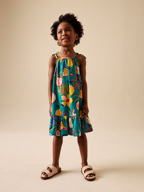 Dsiney Kidz - Green Tropical Angel Sleeve Dress (3-16yrs) image 1