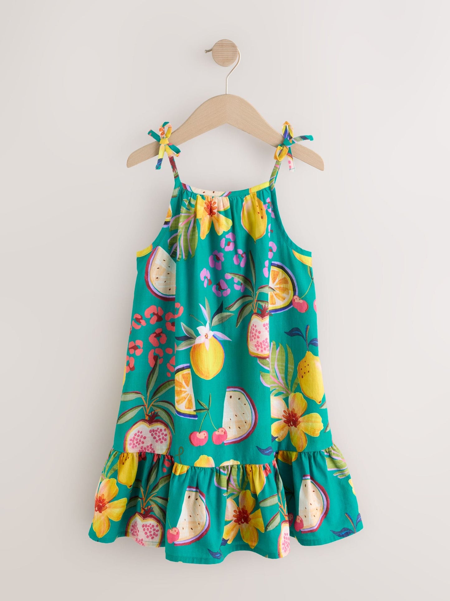 Green Tropical Angel Sleeve Dress (3-16yrs) image 5