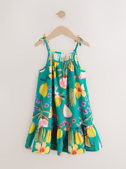 Green Tropical Angel Sleeve Dress (3-16yrs) image 6