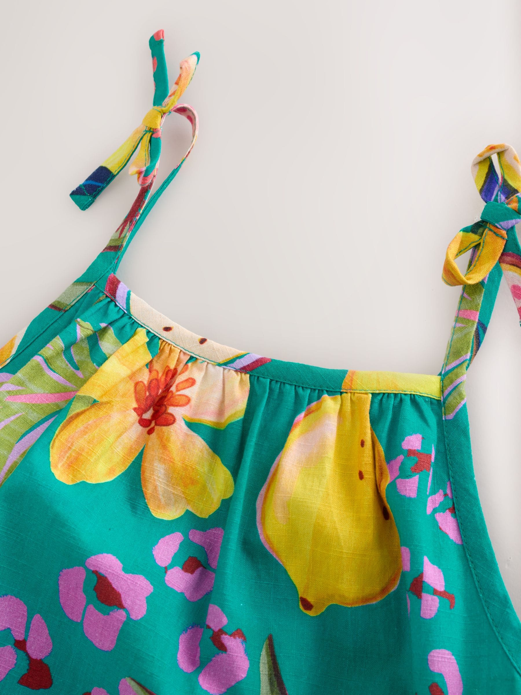 Green Tropical Angel Sleeve Dress (3-16yrs) image 7