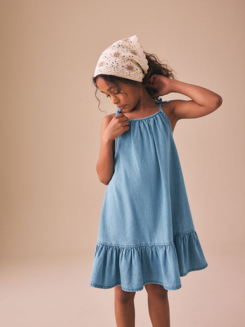 Dsiney Kidz - Blue Denim Angel Sleeve Dress (3-16yrs) image 1