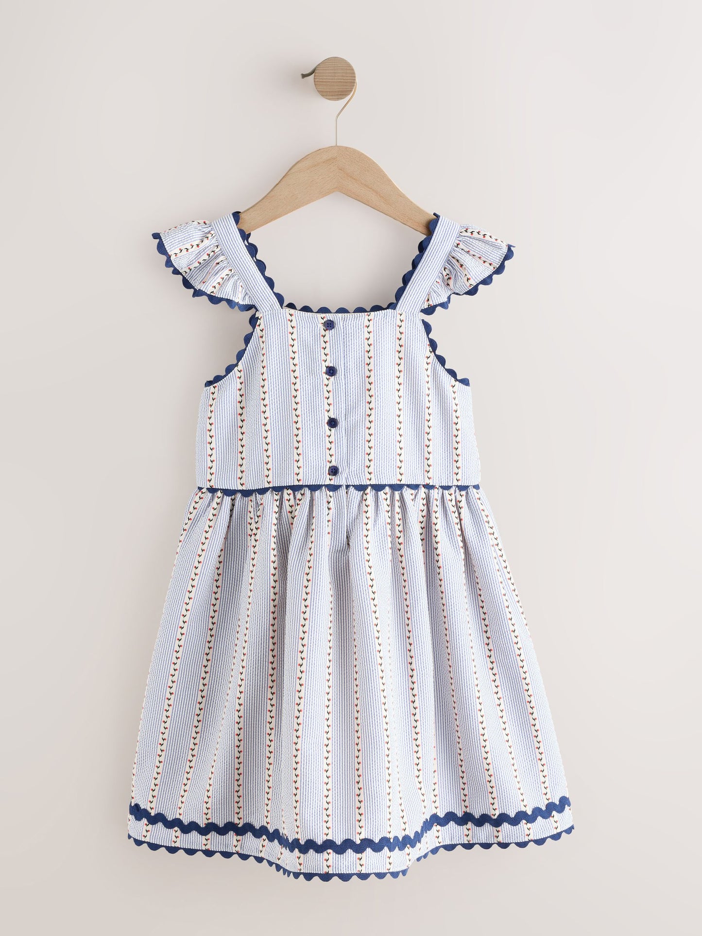 Blue/White Stripe Ruffle Dress (3-16yrs) image 6