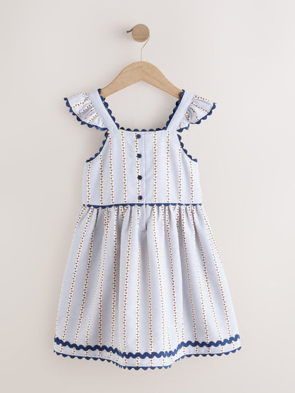 Blue/White Stripe Ruffle Dress (3-16yrs) image 6