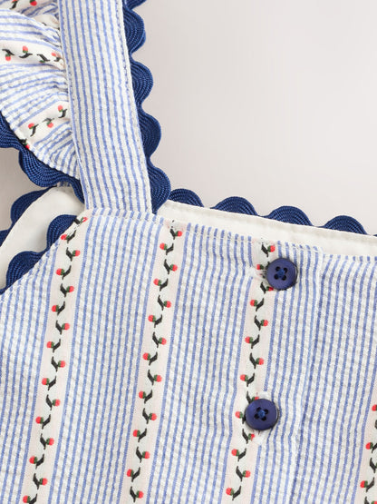 Blue/White Stripe Ruffle Dress (3-16yrs) image 9
