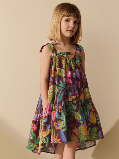 Tropical Strappy Frill Dress (3-16yrs) image 1