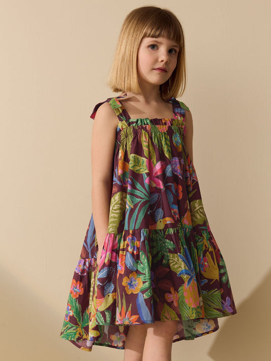Tropical Strappy Frill Dress (3-16yrs) image 1