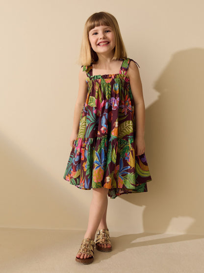 Tropical Strappy Frill Dress (3-16yrs) image 2