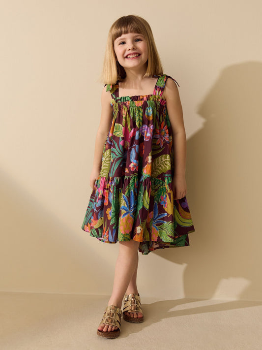 Tropical Strappy Frill Dress (3-16yrs) image 2