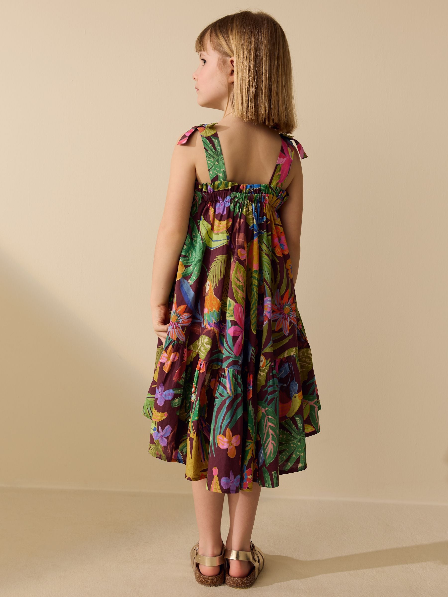 Tropical Strappy Frill Dress (3-16yrs) image 4