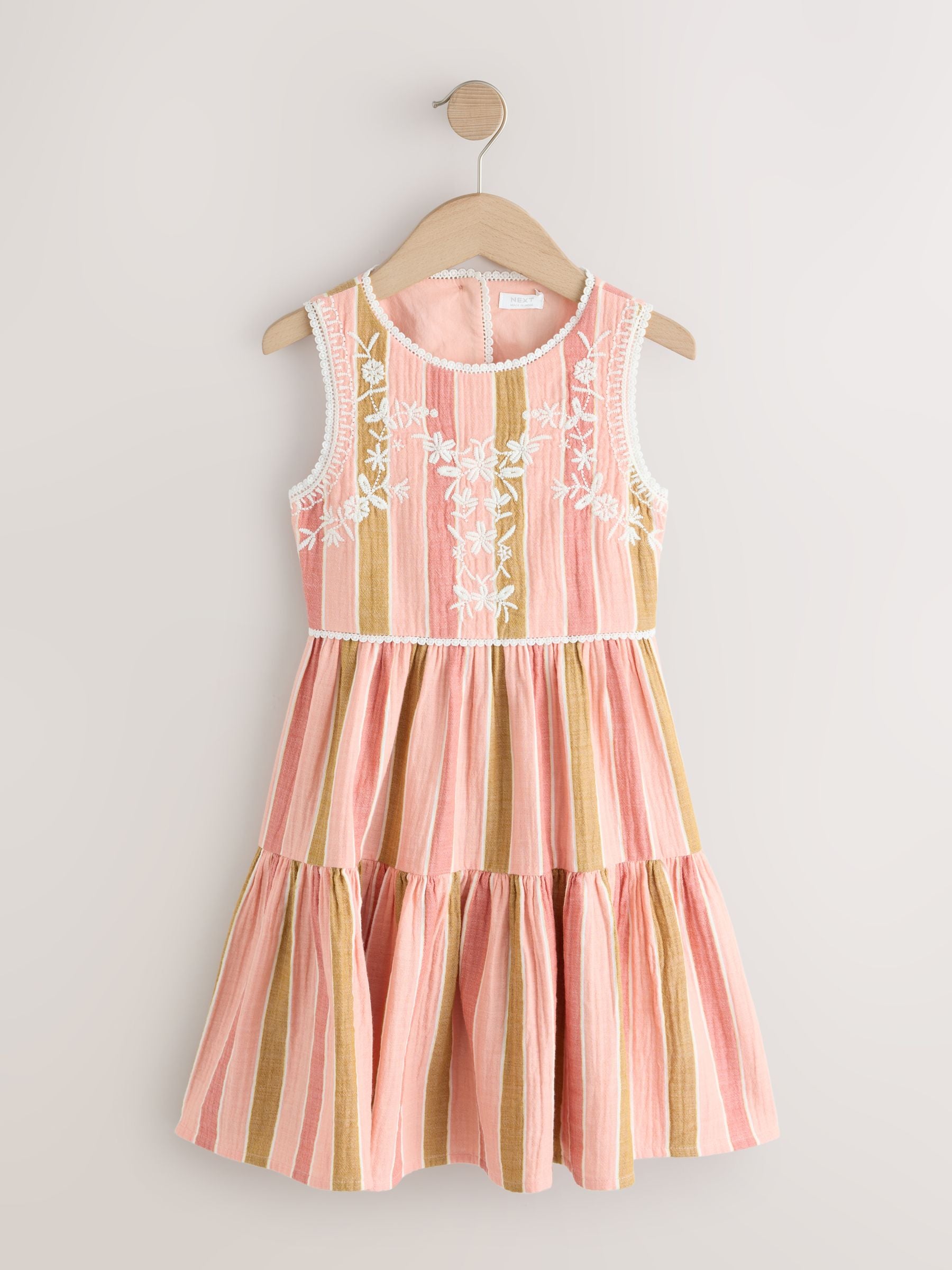Rust Brown Embroidered Sleeveless Dress (3-16yrs) image 5