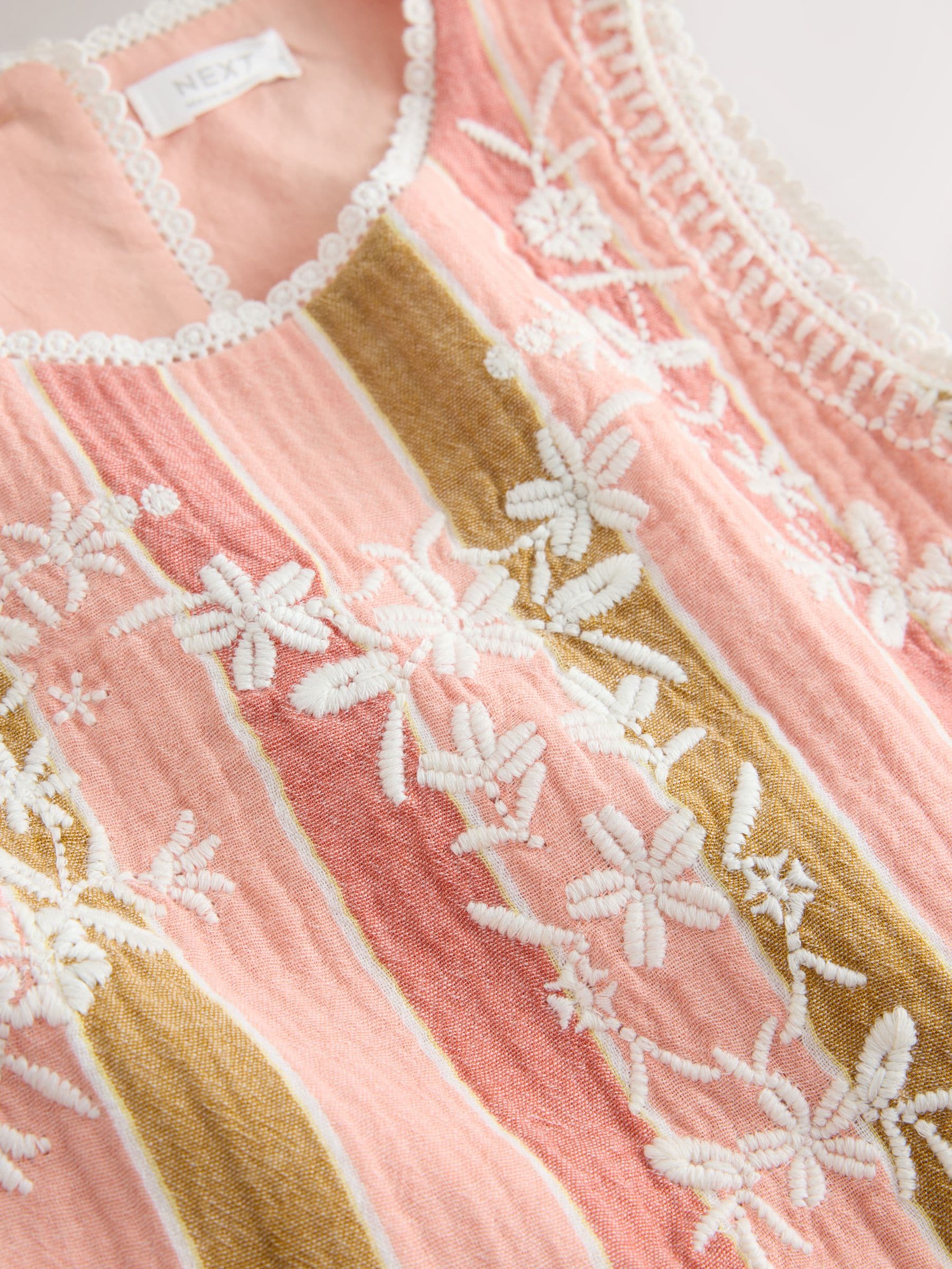 Rust Brown Embroidered Sleeveless Dress (3-16yrs) image 7