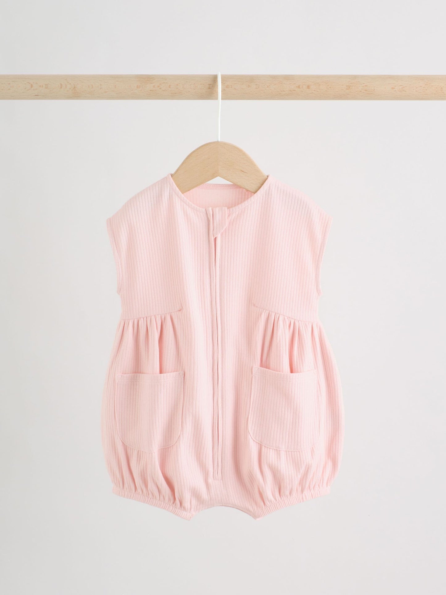 Pastel Colour Zip Through Baby Rompers 3 Pack image 3